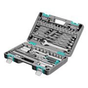 Набор инструментов, 1/2«, 1/4», CrV, пластиковый кейс 82 предмета Stels