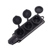 Колодка 3 гнезда с/з, каучук IP44 16А Вихрь