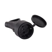 Розетка кабельная с крышкой с/з, каучук IP44 16А Вихрь